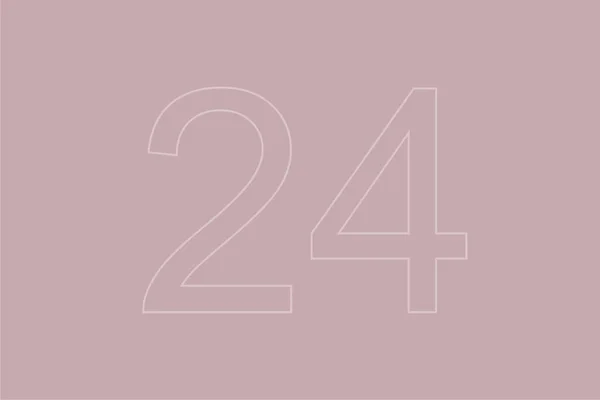 Transparent Number Twenty Four Pastel Background — Stock Photo, Image