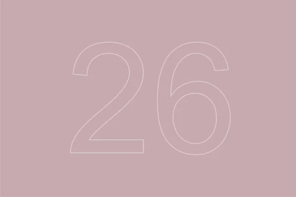 Transparent Number Twenty Six Pastel Background — Stock Photo, Image