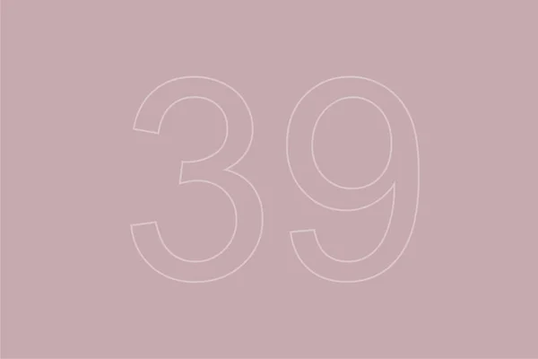 Διαφανής Αριθμός Τριάντα Εννέα Παστέλ Φόντο — Φωτογραφία Αρχείου