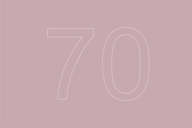 Pastel arka planda saydam 70 numara. 