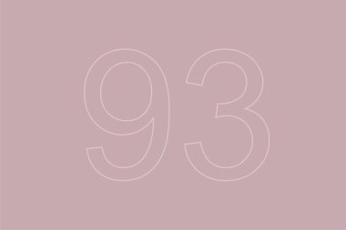 Şeffaf doksan üç numara pastel arka planda. 