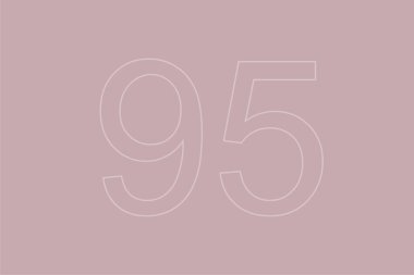 Şeffaf doksan beş numara pastel arka planda. 