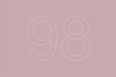 Pastel arka planda saydam 98 numara. 