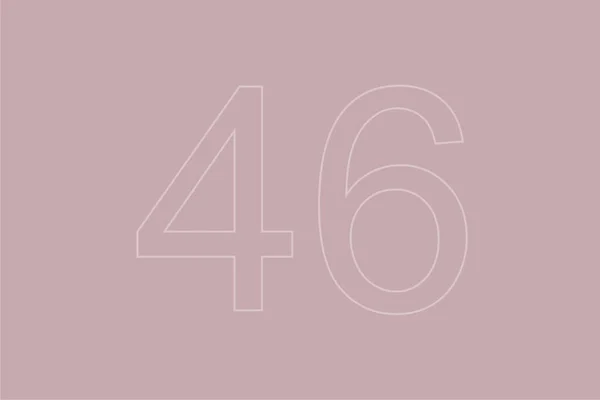 Transparente Zahl Sechsundvierzig Auf Pastellfarbenem Hintergrund — Stockfoto