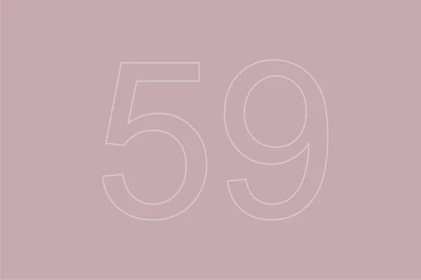 Transparent Number Fifty Nine Pastel Background — Stock Photo, Image