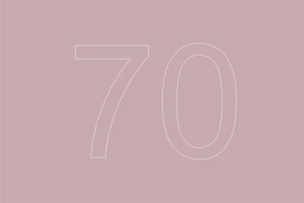 パステルカラーの背景に透明ナンバー70 — ストック写真