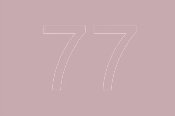Transparente Zahl Siebenundsiebzig Auf Pastellfarbenem Hintergrund — Stockfoto