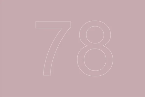 Transparent Number Seventy Eight Pastel Background — Stock Photo, Image