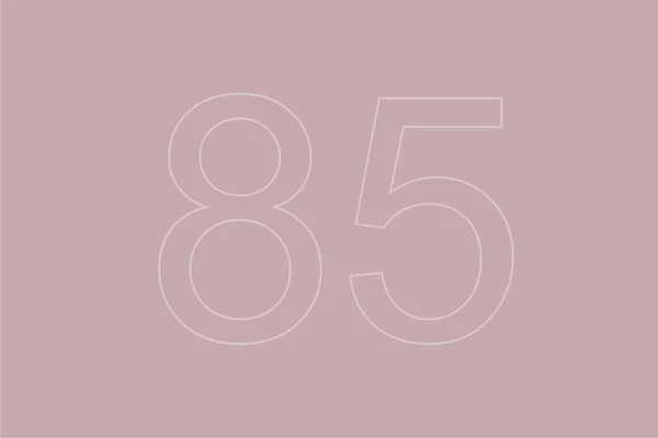 Transparent Nummer Åttio Fempå Pastell Bakgrund — Stockfoto