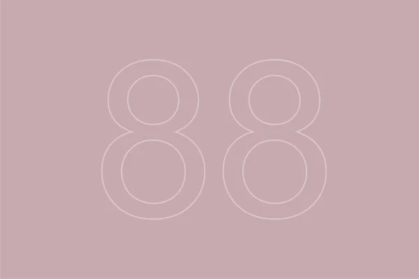 Transparent Number Eighty Eight Pastel Background — Stock Photo, Image