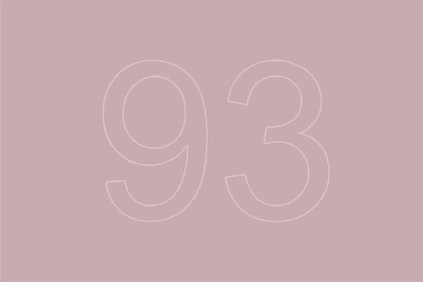 Transparent Nummer Nittiotre Pastell Bakgrund — Stockfoto