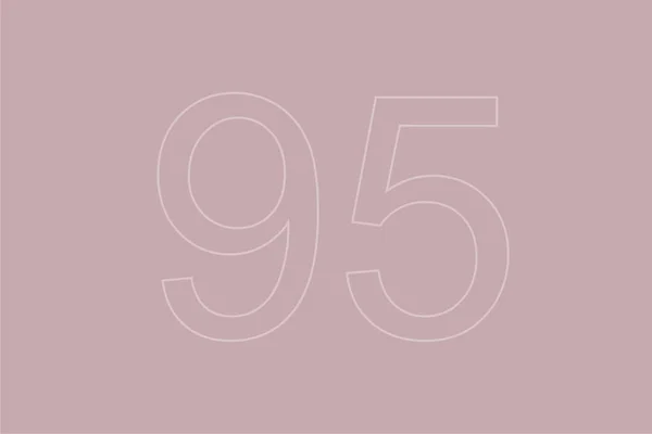 Transparente Zahl Fünfundneunzig Auf Pastellfarbenem Hintergrund — Stockfoto