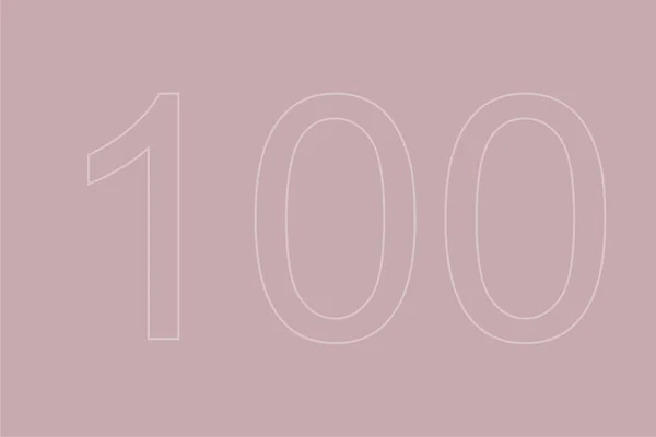 Transparent Number One Hundred Pastel Background — Stock Photo, Image