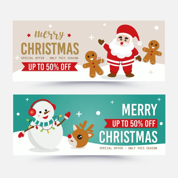 Christmas Sale Banner Vector Illustration Flat Design — Stock Vector