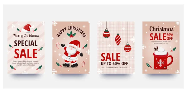 Christmas Sle Flyer Poster Design Sale Promotional Text Colorful Christmas — Stock Vector