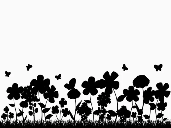 Σιλουέτα ξέφωτο λουλούδι — Διανυσματικό Αρχείο