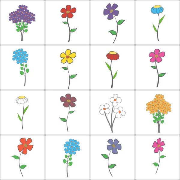 Quadratischer Blumenschmuck — Stockvektor