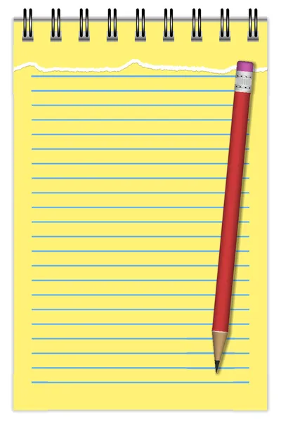 Notebook With Pencil — Stock Vector