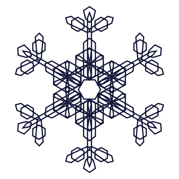 Crystal grafisk snöflinga — Stock vektor