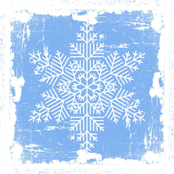 Blauwe grunge sneeuwvlok — Stockvector