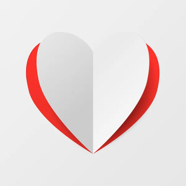 Corazón de papel rojo — Vector de stock