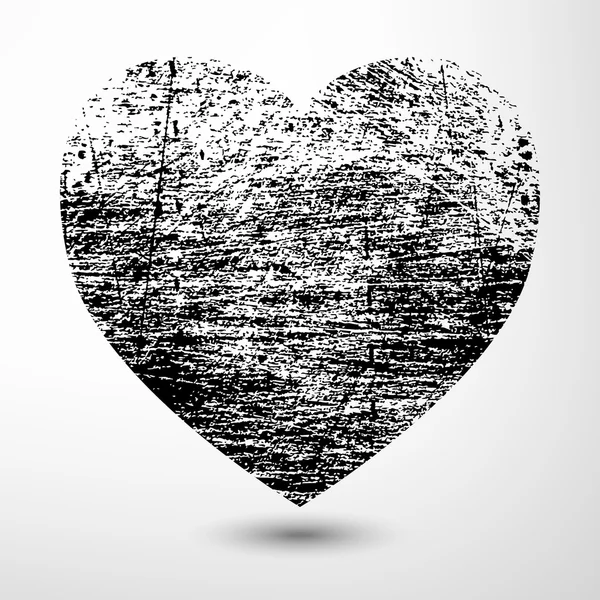 Black Grunge Heart — Stock Vector