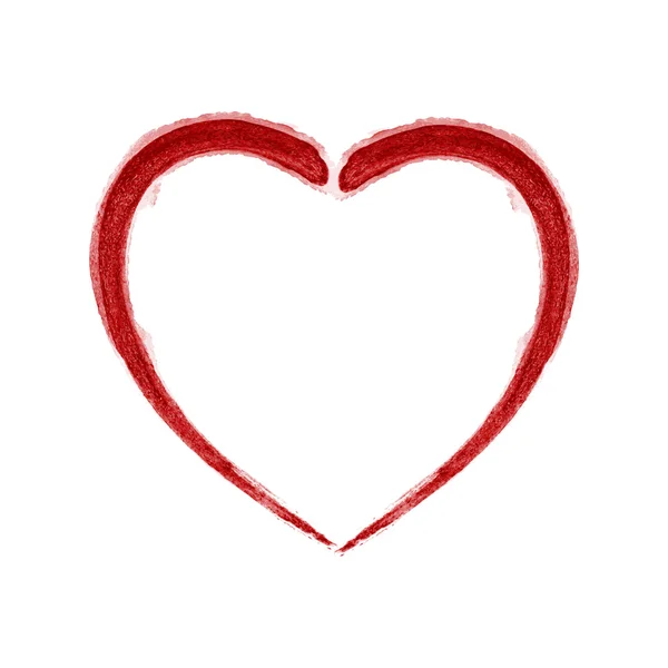 Rood geborsteld hart — Stockvector