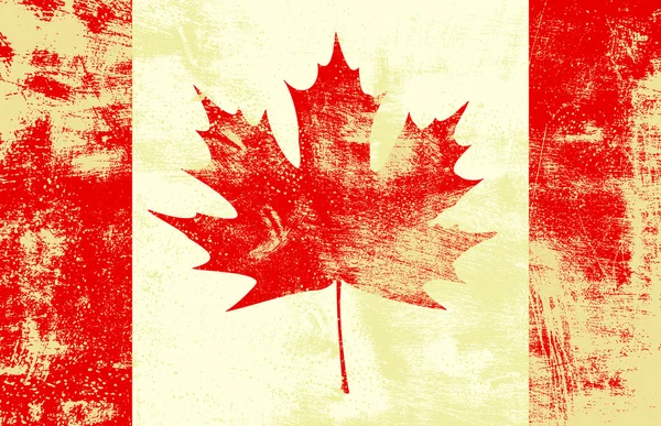 Grunge Bandera de Canadá — Vector de stock