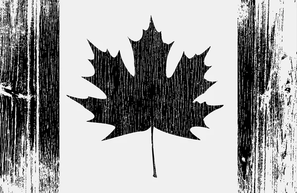 Canadian Flag On A Wood — Stock Vector