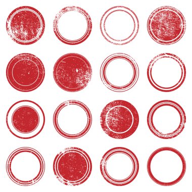 Red Ronded Grunge Stamp clipart