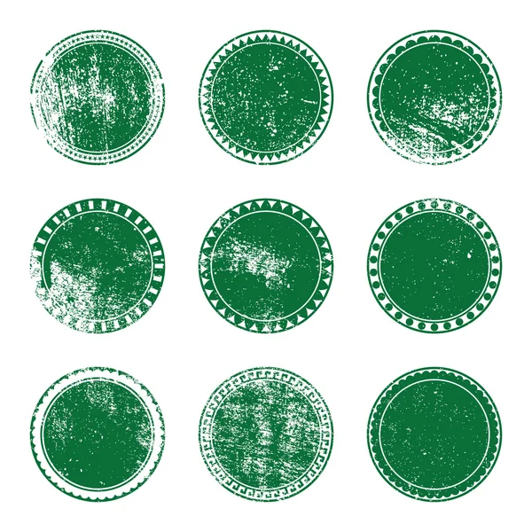 Green Grunge Stamp Set — Stock Vector