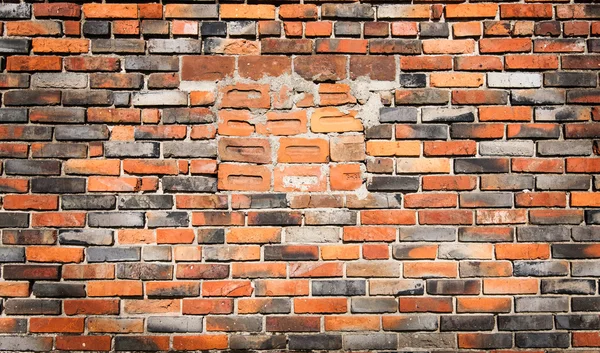 Alte rote Backsteinmauer Hintergrund — Stockfoto