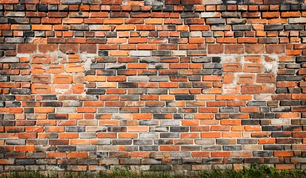 Oude rode baksteen muur achtergrond — Stockfoto