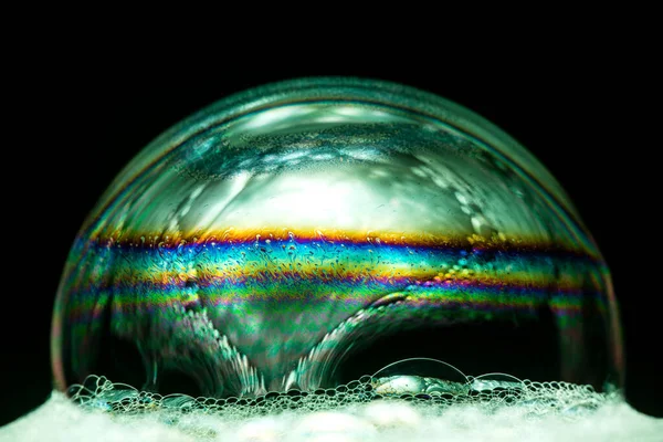 Макро Мыльный Пузырь Сделанный Мыла — стоковое фото