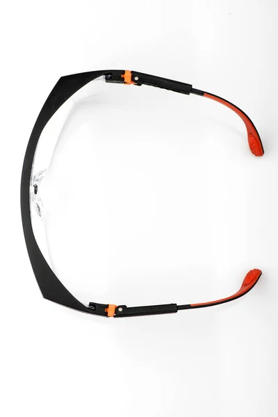 Gafas Seguridad Protectoras Aisladas Sobre Fondo Blanco —  Fotos de Stock
