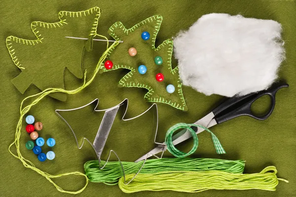 Felt Christmas tree decoration — Stock Photo, Image