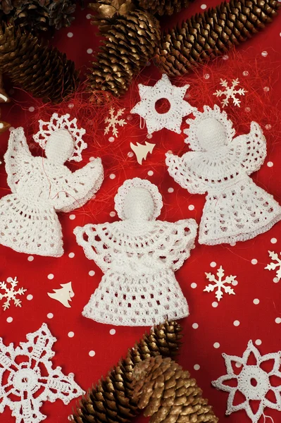 Christmas Crochet Angels — Stock Photo, Image