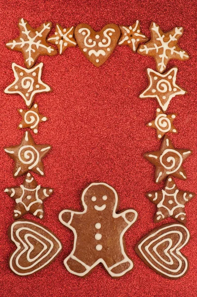 Gingerbread cookies border — Stock Photo, Image