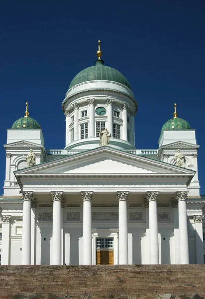 Tuomiokirkko Katedrála Helsinky Letním Slunci — Stock fotografie