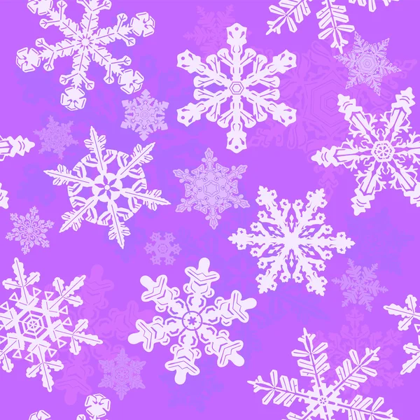 Flocons de neige violets sans couture — Image vectorielle