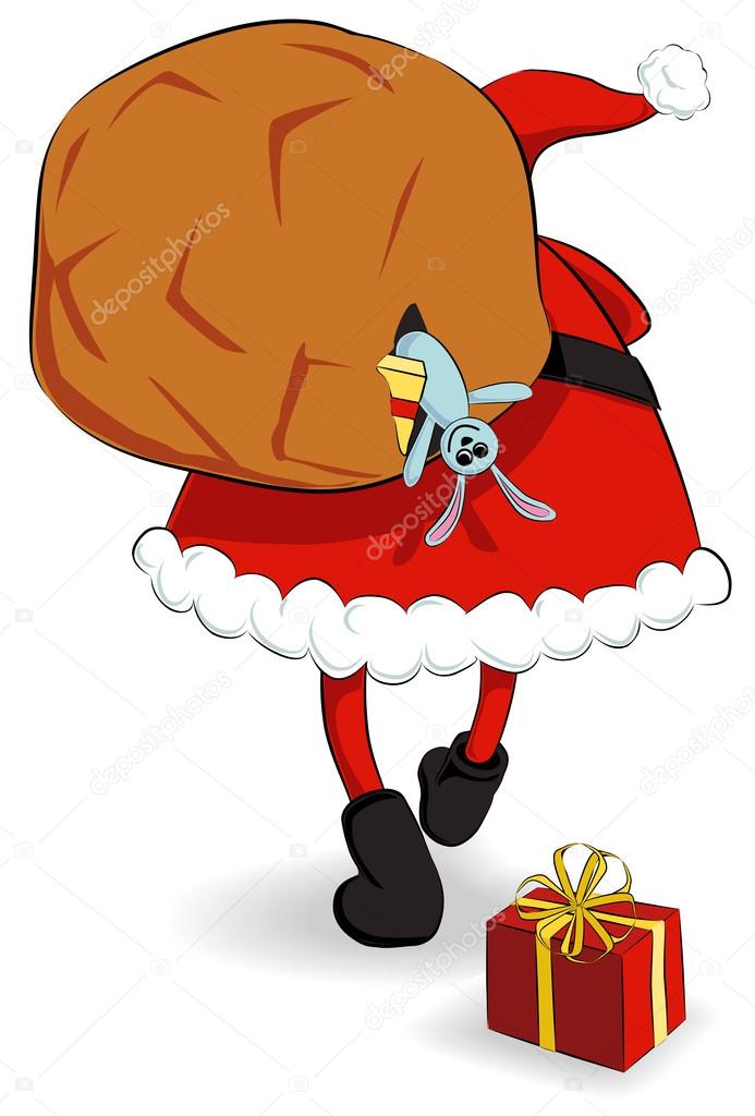Santa Claus with a sack