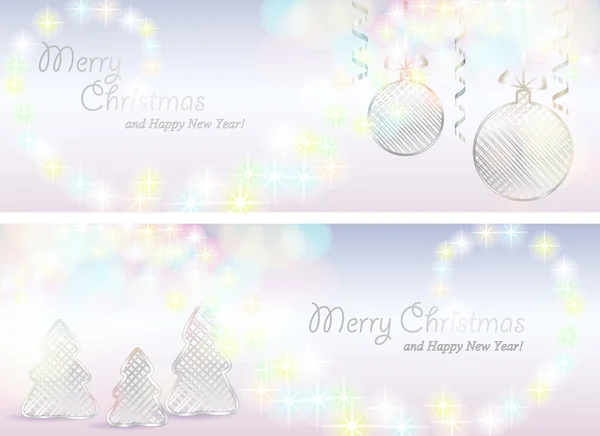 Christmas cards with decorations — Stock Vector