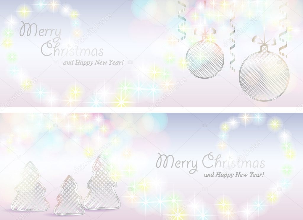 Christmas cards with decorations