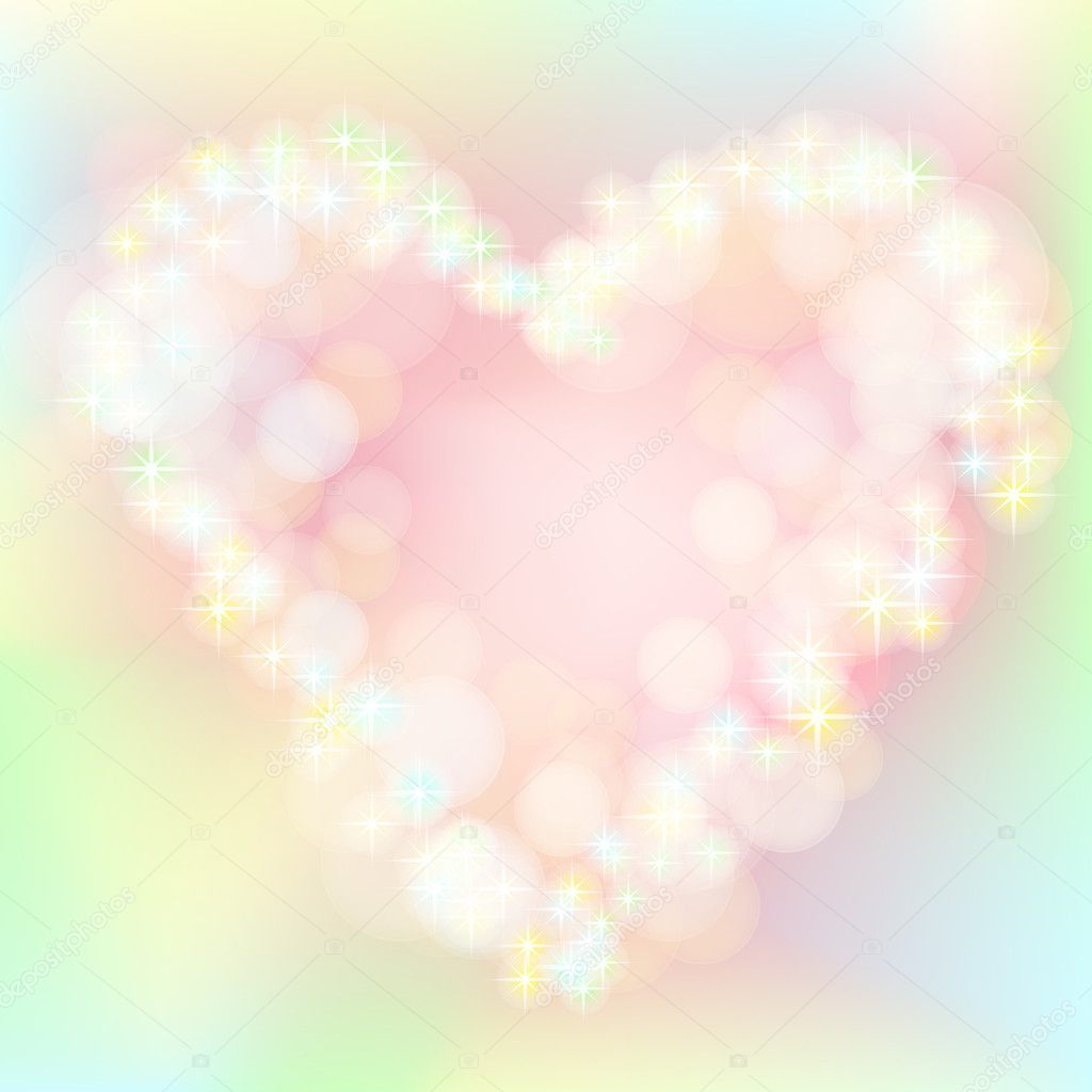 Colourful background with pink heart