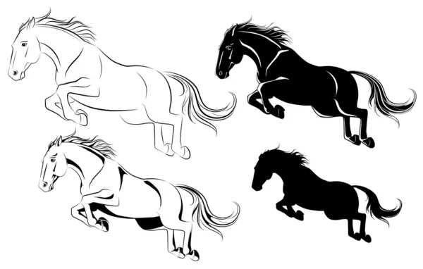 Springen paard — Stockvector