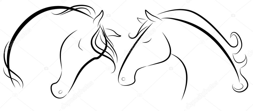 Horse heads stylized