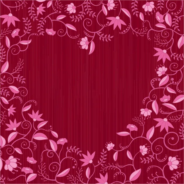 Floral hartvormige patroon — Stockvector
