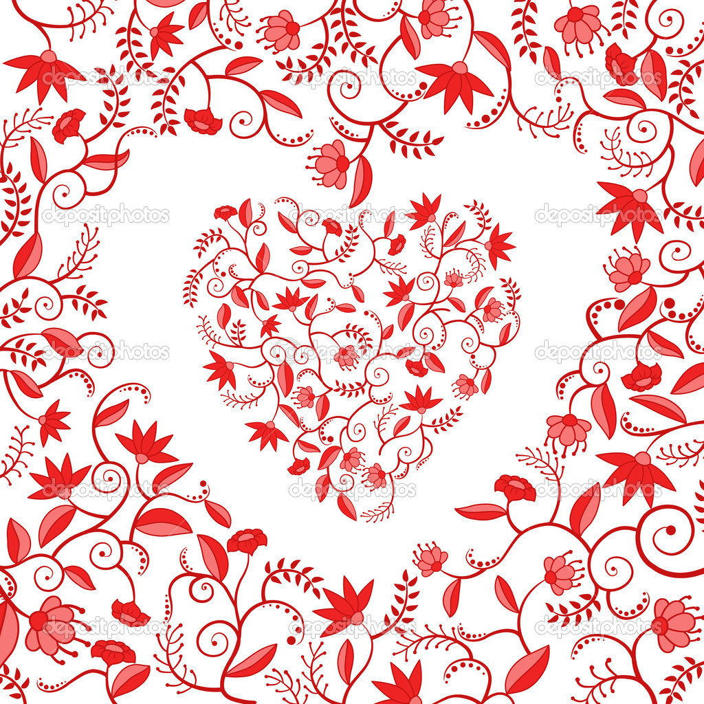 Floral heart shaped pattern