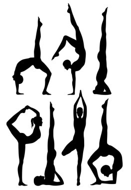 Yoga siluetleri teşkil etmektedir..