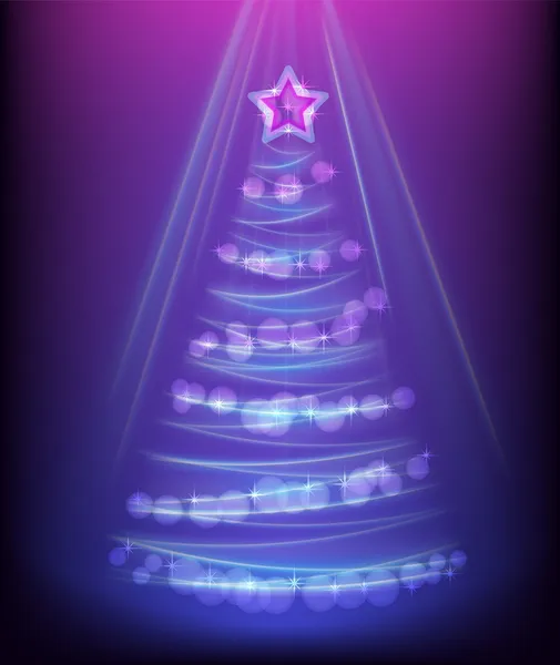 Abstract glowing christmas tree — Stock Vector